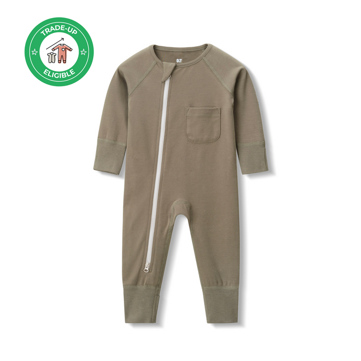 Combinaison zippée en olive