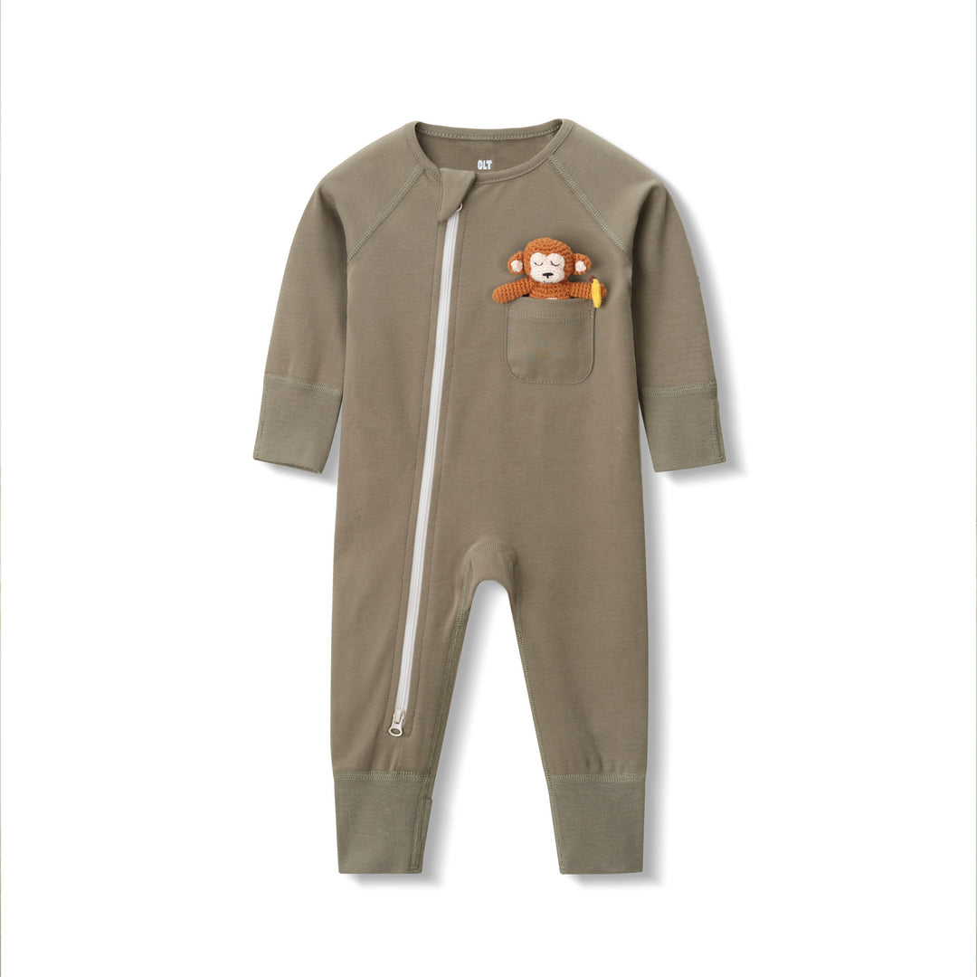 Combinaison zippée en olive