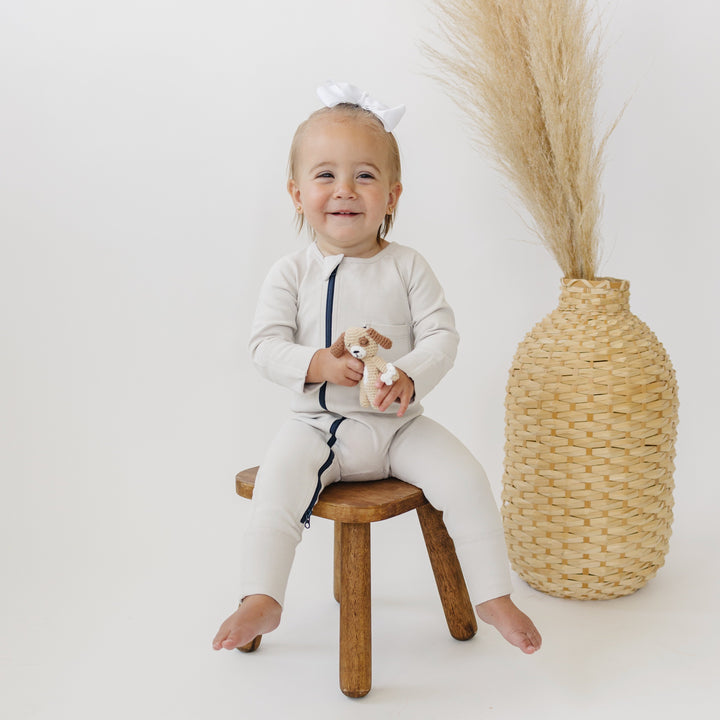 Zip Romper in Pebble